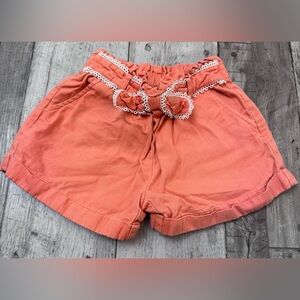 Janie And Jack Paperbag Shorts Girl's 7 Bali Sunset Circle Trim Canvas Cuffed